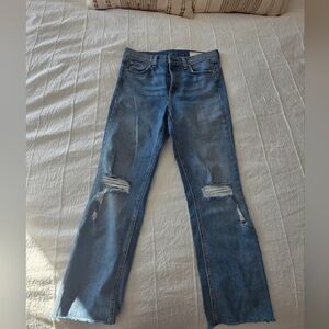 rag & bone Blue Distressed Ankle Jeans